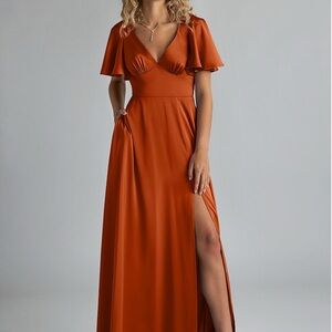 Azazie Burnt Orange Maxi Dress